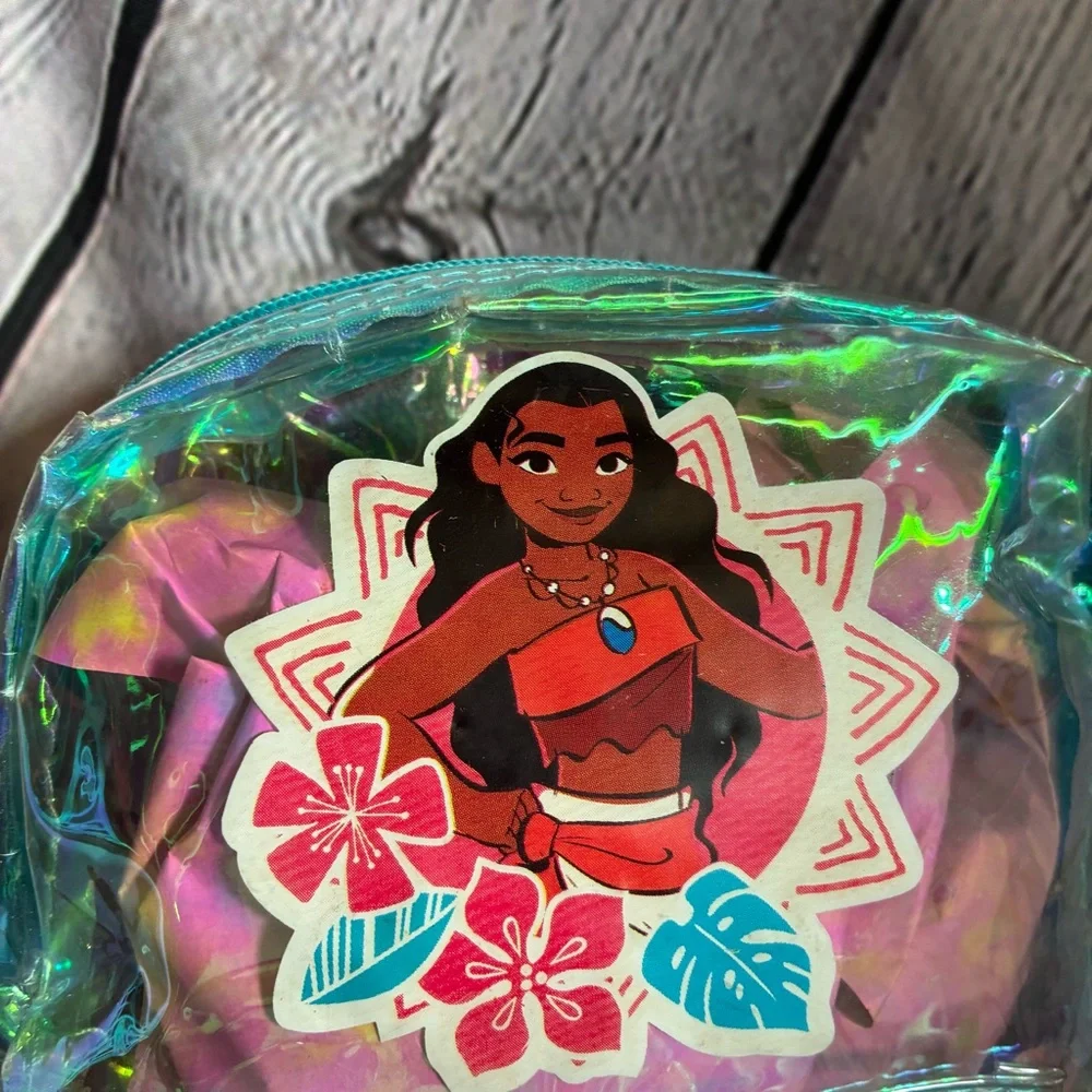 Disney Moana Clear‎ Teal Iridescent Glitter Confetti Mini Backpack DisneyCore